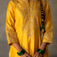 Yellow Silk Kurta Set with Heavy Gota Zardozi Dabka Work