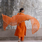 Orange Silk Kurta Set with Heavy Dori and Dabka Work