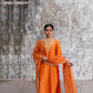 Orange Silk Kurta Set with Heavy Dori and Dabka Work