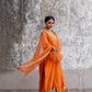 Orange Silk Kurta Set with Heavy Dori and Dabka Work