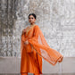 Orange Silk Kurta Set with Heavy Dori and Dabka Work