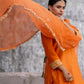 Orange Silk Kurta Set with Heavy Dori and Dabka Work