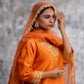 Orange Silk Kurta Set with Heavy Dori and Dabka Work