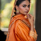Orange Silk Kurta Set with Heavy Dori and Dabka Work