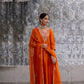 Orange Silk Kurta Set with Heavy Dori and Dabka Work