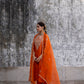 Orange Silk Kurta Set with Heavy Dori and Dabka Work