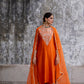 Orange Silk Kurta Set with Heavy Dori and Dabka Work