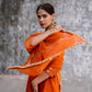 Orange Silk Kurta Set with Heavy Dori and Dabka Work