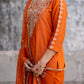 Orange Silk Kurta Set with Heavy Dori and Dabka Work