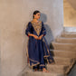 Midnight blue Silk Kurta Set with Heavy Dori and Dabka Work