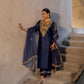 Midnight blue Silk Kurta Set with Heavy Dori and Dabka Work