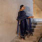 Midnight blue Silk Kurta Set with Heavy Dori and Dabka Work