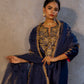 Midnight blue Silk Kurta Set with Heavy Dori and Dabka Work