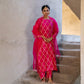 Fuschia Pink Silk Kurta Set with Turkish Gota Jaal
