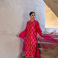 Fuschia Pink Silk Kurta Set with Turkish Gota Jaal