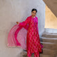 Fuschia Pink Silk Kurta Set with Turkish Gota Jaal