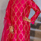 Fuschia Pink Silk Kurta Set with Turkish Gota Jaal