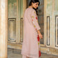 Light Pink Mul Chanderi set with Applique work