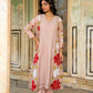 Light Pink Mul Chanderi set with Applique work