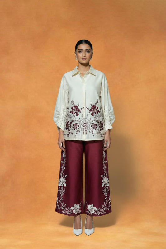 riganiI Maroon Mirage Co ord Set