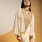 Taarani embellished V-neck drape skirt set