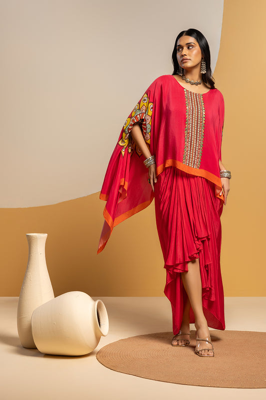 Taarani embellished  drape skirt set