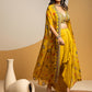 Taarani embellished  drape skirt  set with long cape