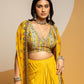 Taarani embellished  drape skirt  set with long cape