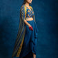 Aarani embellished  drape skirt  set with long cape