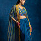 Aarani embellished  drape skirt  set with long cape