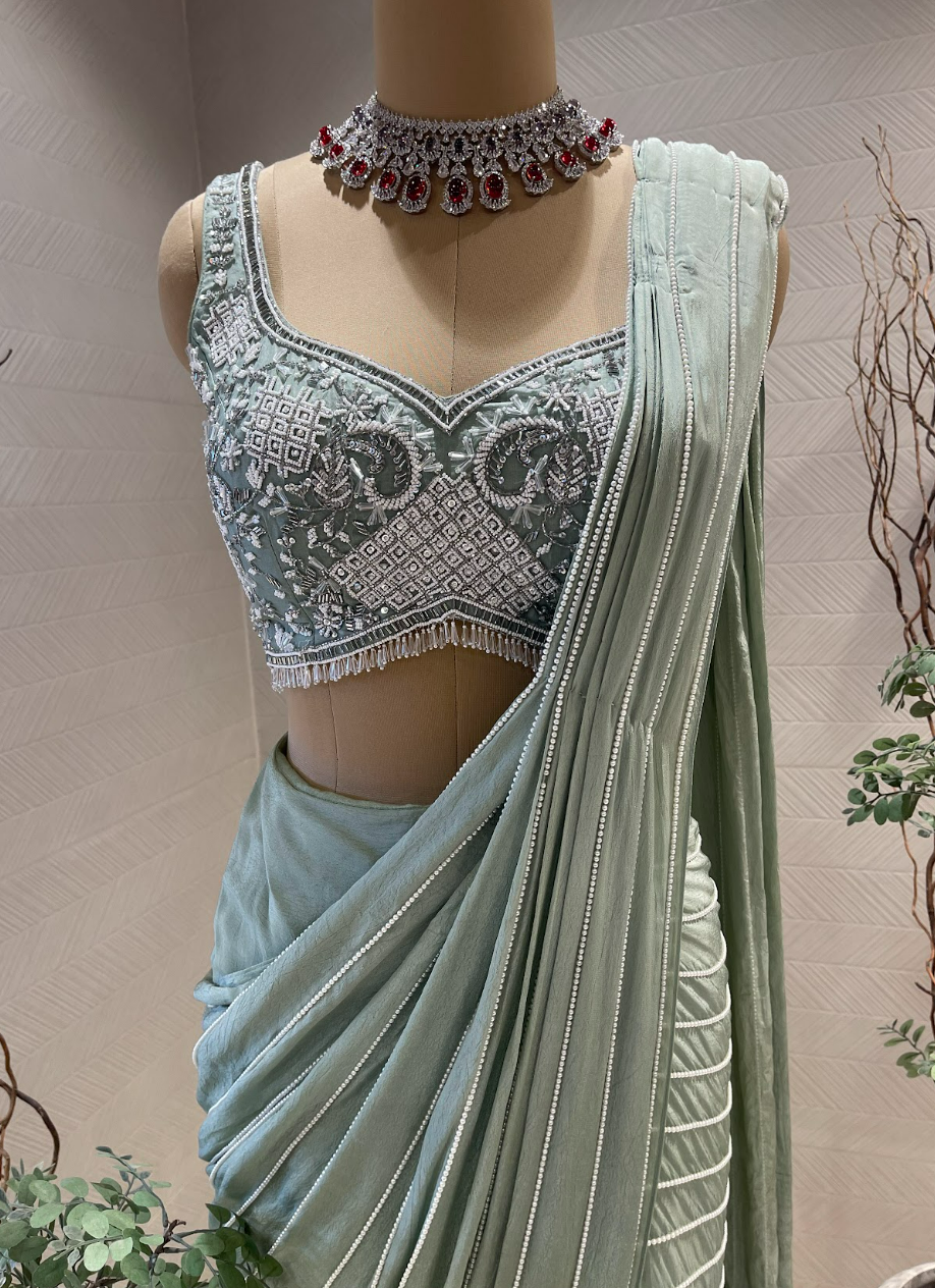 Mint Green Draped Saree