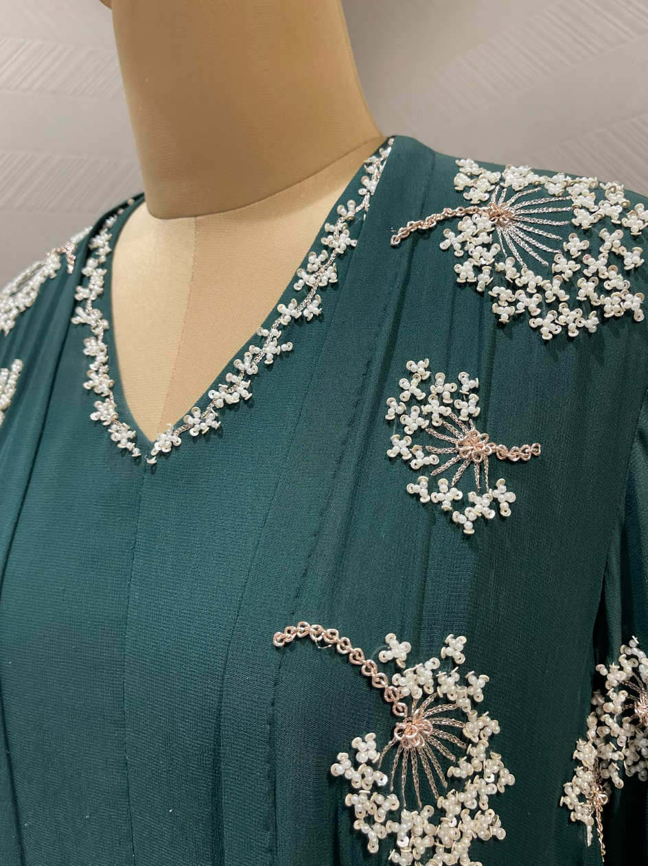 Emerald green jacket Sharara set