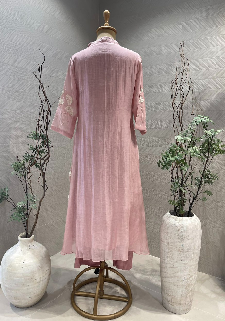 Blush Pink Appliqué Kurta Set