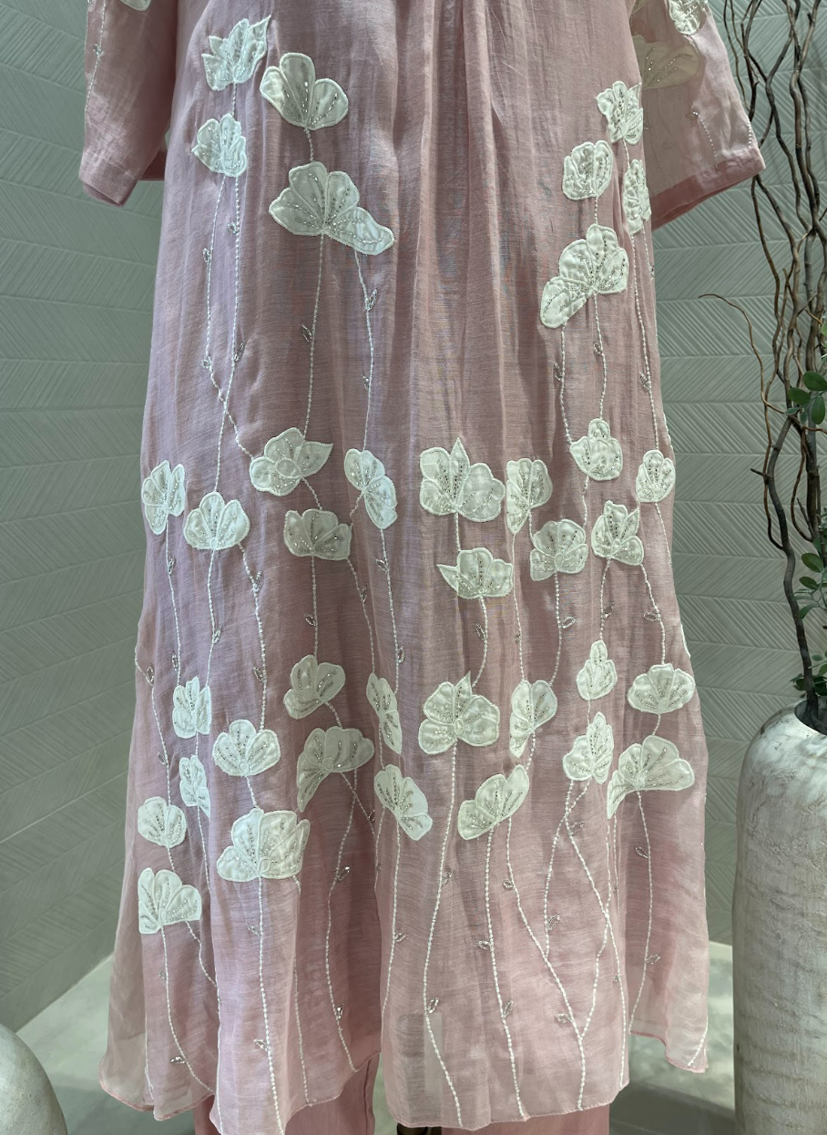 Blush Pink Appliqué Kurta Set