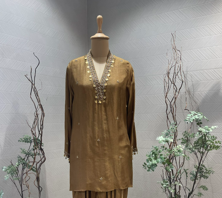 Bronze Brown Dhoti Kurta Set
