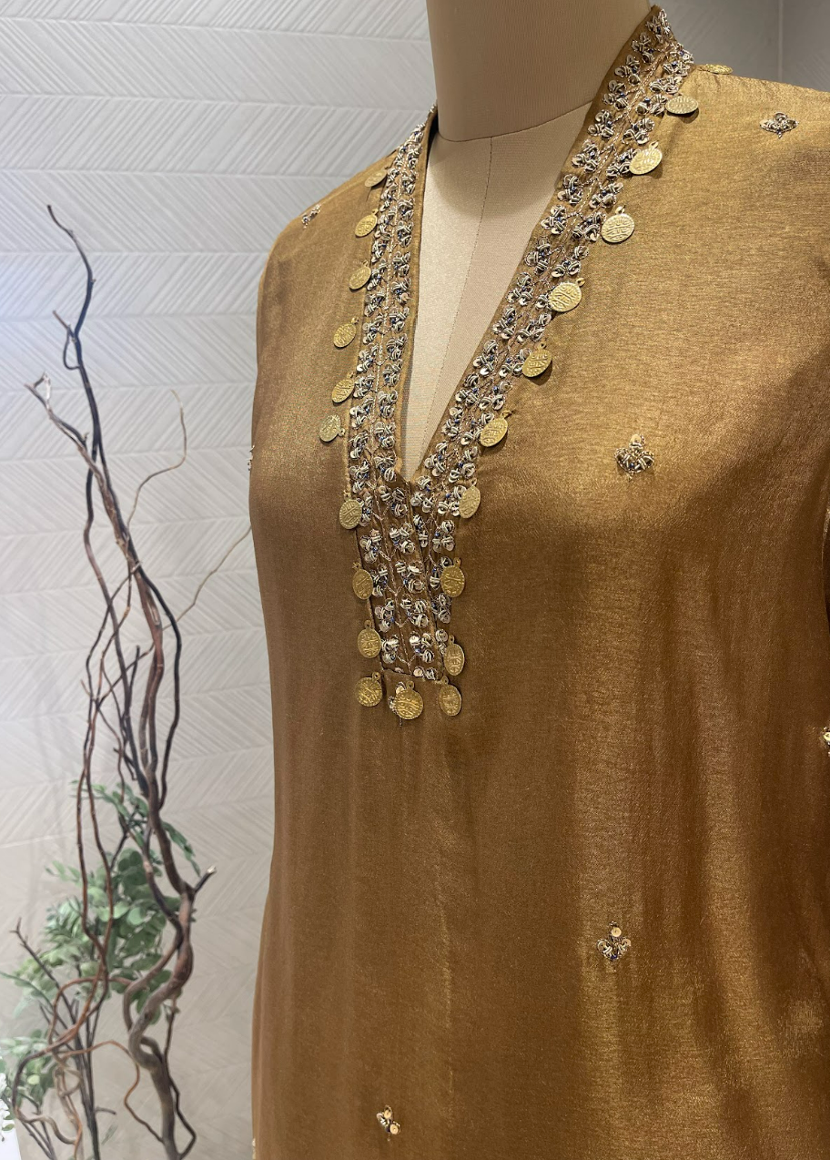 Bronze Brown Dhoti Kurta Set