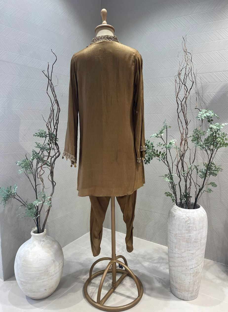 Bronze Brown Dhoti Kurta Set