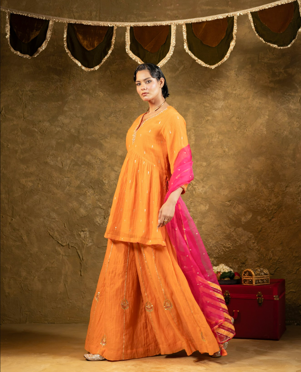 High Slit Sharara Set