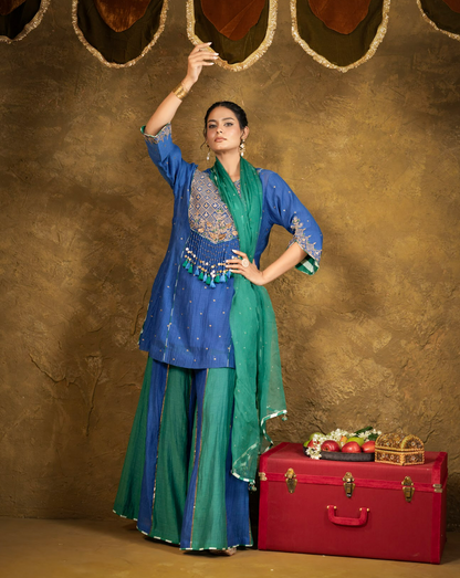 Antique Chowkadi Sharara Set