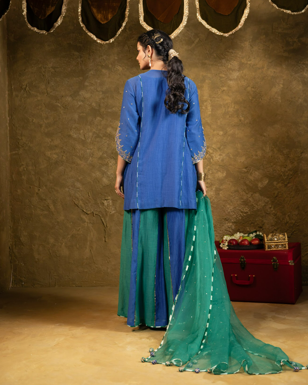 Antique Chowkadi Sharara Set