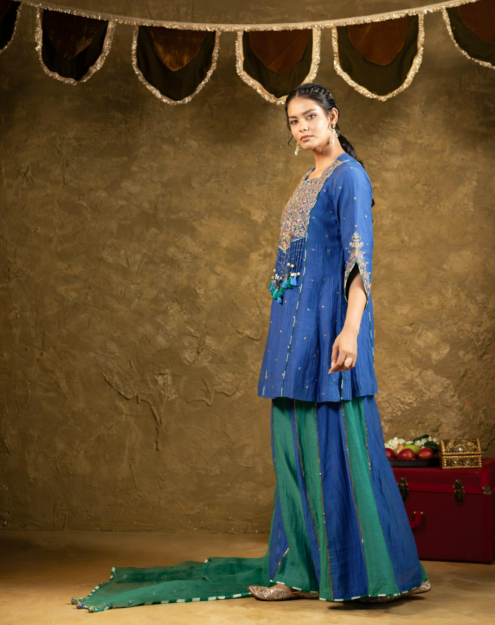 Antique Chowkadi Sharara Set