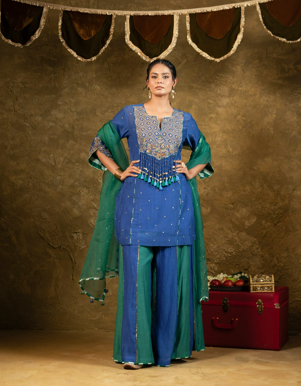 Antique Chowkadi Sharara Set
