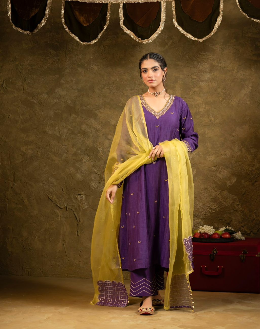 Chaand Booti A line Kurta Set