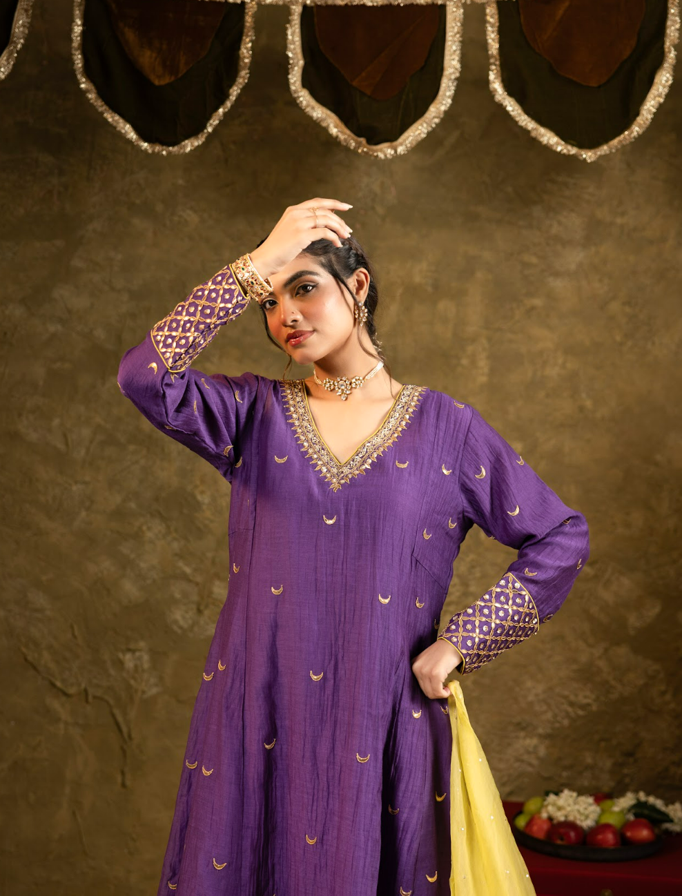 Chaand Booti A line Kurta Set