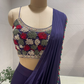 Deep Purple Pre Stitched Saree