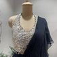 Black Mirrorwork Halter Saree