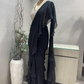 Black Mirrorwork Halter Saree
