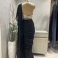 Black Mirrorwork Halter Saree