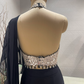 Black Mirrorwork Halter Saree