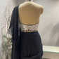 Black Mirrorwork Halter Saree